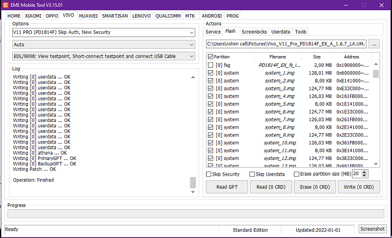 VIVO V11 PRO PD1814F FIRMWARE TESTED