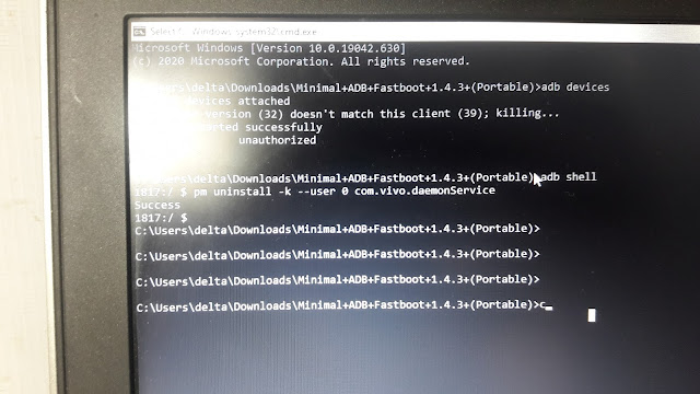Vivo remove terdeteksi pengecualian