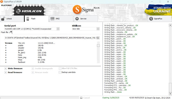 Huawei YAL-L21 YAL-L61 11.0.0.208 C301E4R1P5 Sigmakey Plus File